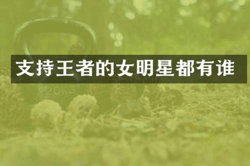 支持王者的女明星都有谁