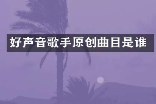 好声音歌手原创曲目是谁