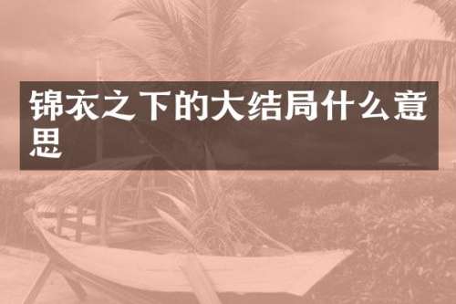 锦衣之下的大结局什么意思