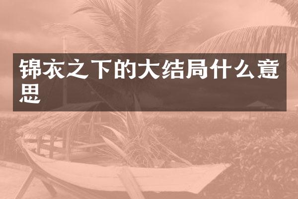 锦衣之下的大结局什么意思