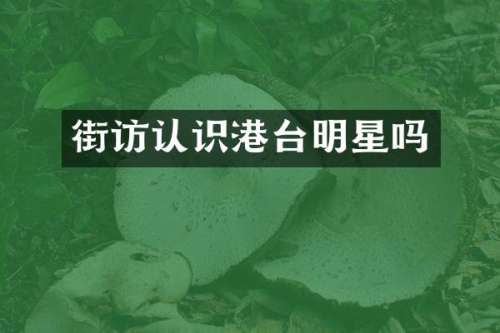 街访认识港台明星吗