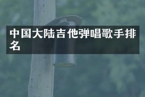中国大陆吉他弹唱歌手排名