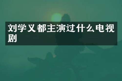 刘学义都主演过什么电视剧