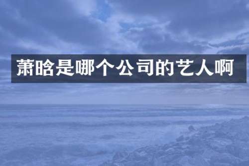 萧晗是哪个公司的艺人啊
