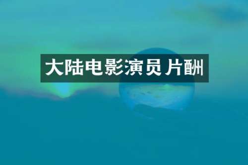大陆电影演员片酬