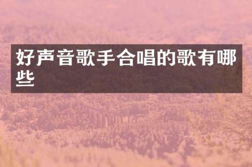 好声音歌手合唱的歌有哪些