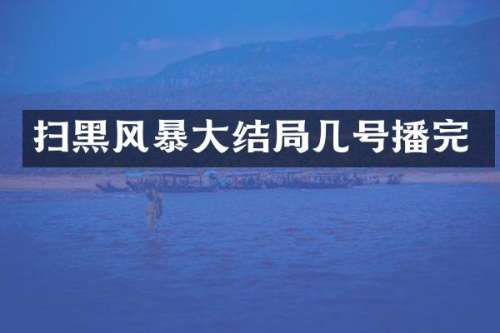 扫黑风暴大结局几号播完