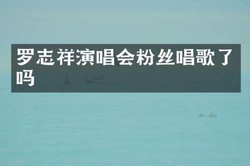 罗志祥演唱会粉丝唱歌了吗