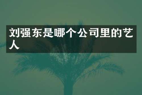 刘强东是哪个公司里的艺人