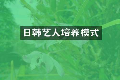 日韩艺人培养模式