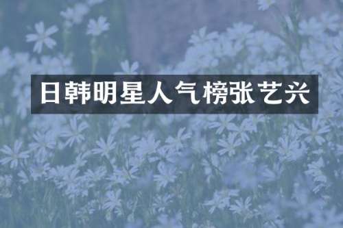 日韩明星人气榜张艺兴