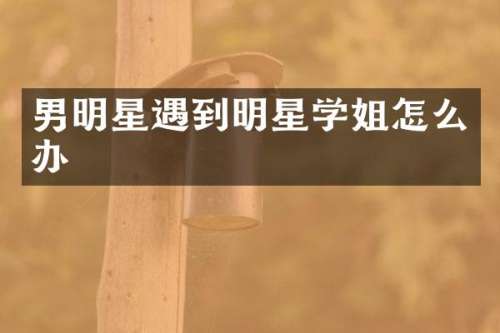 男明星遇到明星学姐怎么办