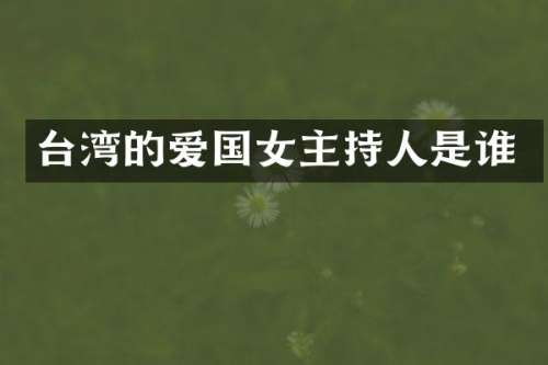 台湾的爱国女主持人是谁