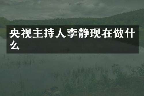 央视主持人李静现在做什么