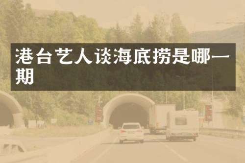 港台艺人谈海底捞是哪一期