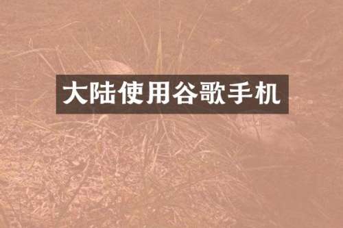 大陆使用谷歌手机
