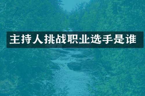 主持人挑战职业选手是谁