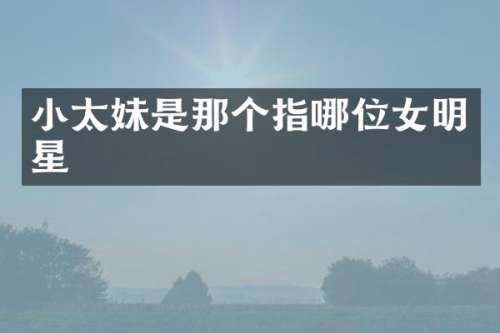 小太妹是那个指哪位女明星