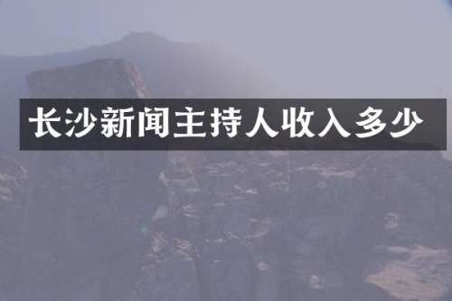 长沙新闻主持人收入多少