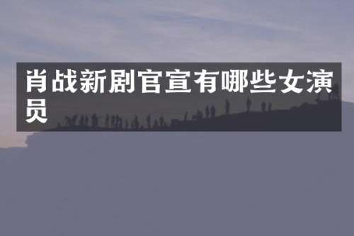 肖战新剧官宣有哪些女演员