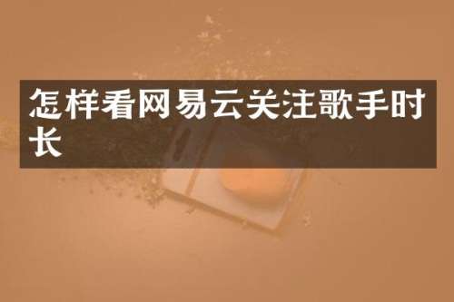 怎样看网易云关注歌手时长