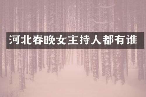 河北女主持人都有谁