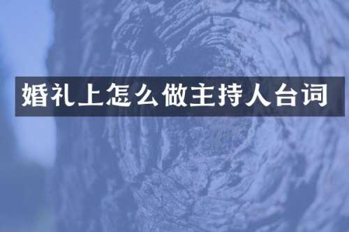 婚礼上怎么做主持人台词