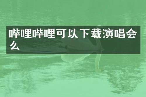 哔哩哔哩可以下载演唱会么
