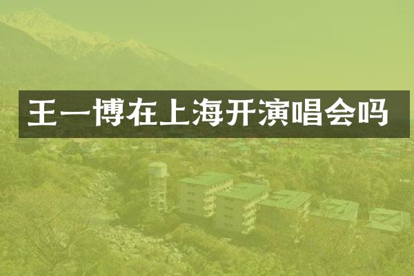 王一博在上海开演唱会吗