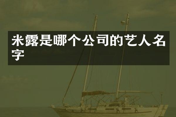 米是哪个公司的艺人名字