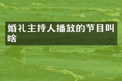 婚礼主持人播放的节目叫啥