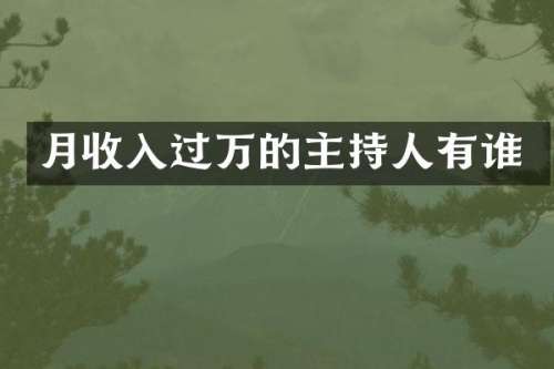 月收入过万的主持人有谁
