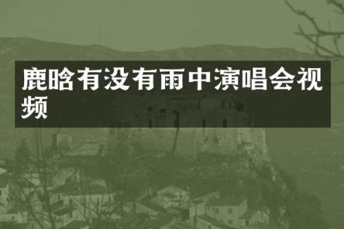 鹿晗有没有雨中演唱会视频
