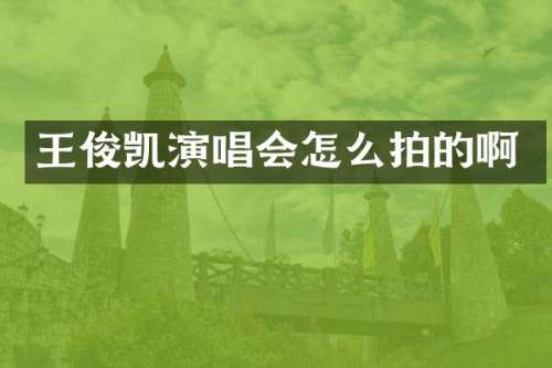 王俊凯演唱会怎么拍的啊