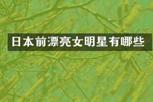 日本前漂亮女明星有哪些