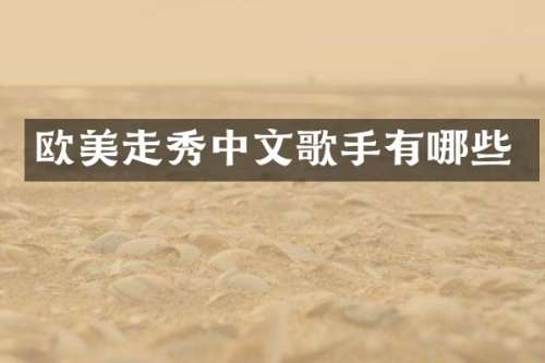 欧美走秀中文歌手有哪些