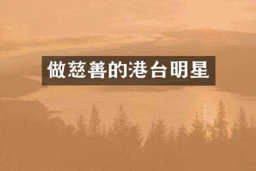 做慈善的港台明星