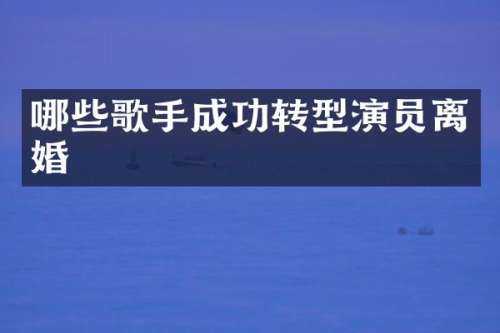 哪些歌手成功转型演员离婚