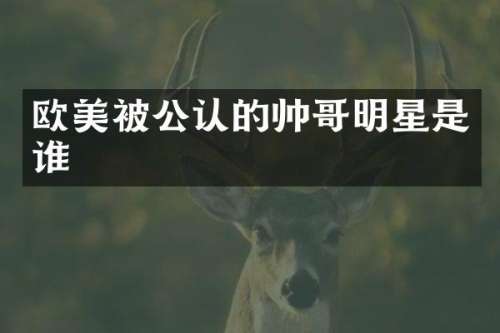 欧美被公认的帅哥明星是谁