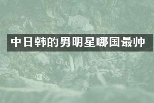 中日韩的男明星哪国最帅