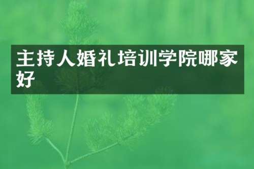 主持人婚礼培训学院哪家好