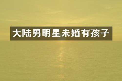 大陆男明星未婚有孩子
