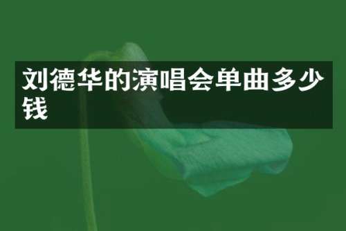 刘德华的演唱会单曲多少钱