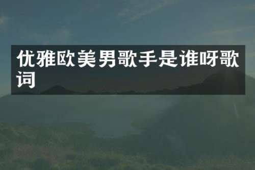 优雅欧美男歌手是谁呀歌词