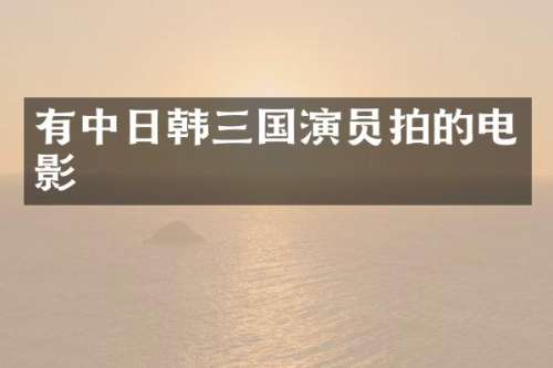 有中日韩三国演员拍的电影