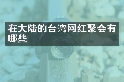 在大陆的台湾网红聚会有哪些
