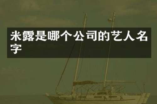 米是哪个公司的艺人名字