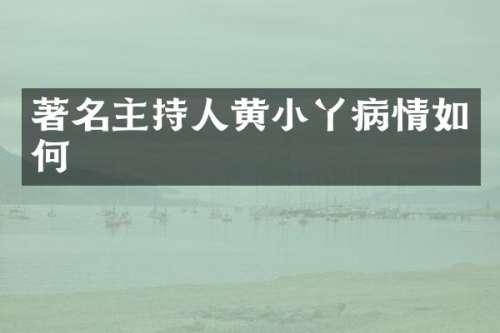 著名主持人黄小丫病情如何