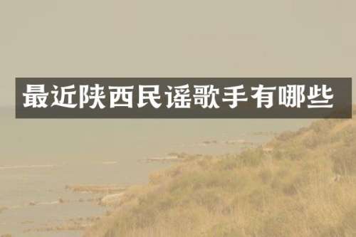 最近陕西民谣歌手有哪些