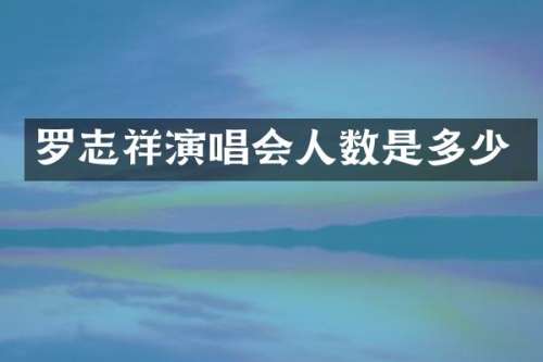 罗志祥演唱会人数是多少